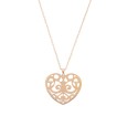 Openwork heart necklace in pink steel - Adjustable from 44 to 49 cm