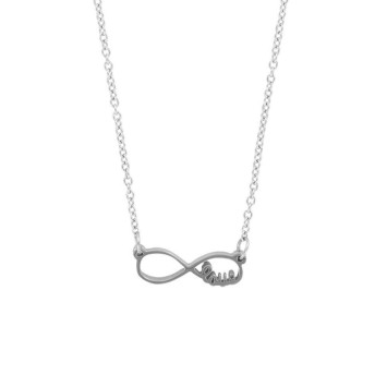 Stål "love" infinity halsband - Justerbart från 40 till 45 cm