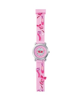 Reloj educativo DOMI, modelo Dance, pulsera de silicona rosa.