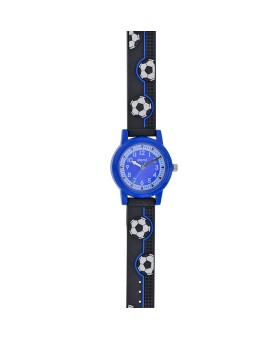Montre enfant "Football" boîtier et bracelet plastique noir/bleu, mvt PC21 753990 DOMI 36,00 €