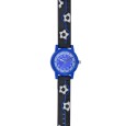Orologio da calcio per bambini, cassa e cinturino in plastica nero/blu, mvt PC21