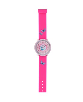 Zegarek dziecięcy „Butterflies” z różową plastikową kopertą i brans...