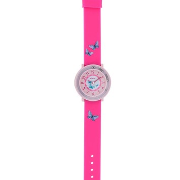 Montre enfant "Papillons" boîtier et bracelet plastique rose, mvt PC21 753993 DOMI 36,00 €