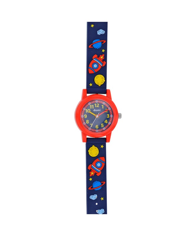 Zegarek dziecięcy „Space” z czarno-niebieską plastikową kopertą i paskiem, mvt PC21