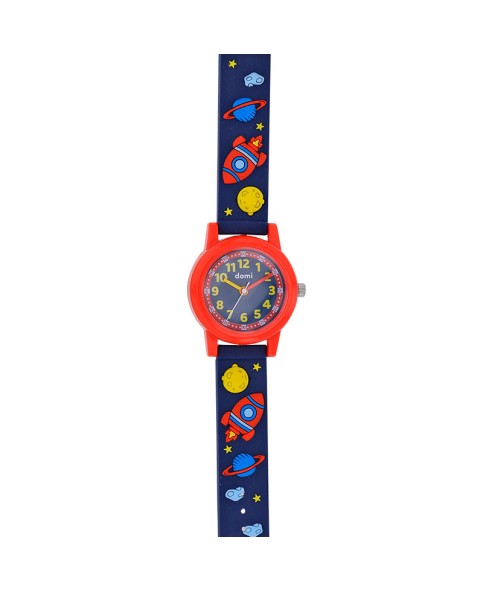 Zegarek dziecięcy „Space” z czarno-niebieską plastikową kopertą i paskiem, mvt PC21