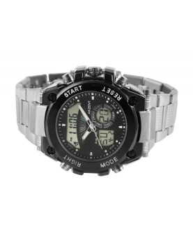 Akzent men's digital watch and hands with metal strap