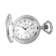 LAVAL pocket watch, palladium with lid and fisherman motif