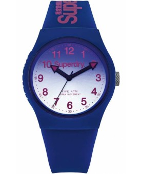 Unisex analoog horloge Superdry UrbanLaser SYG198UU - Blauwe silico...