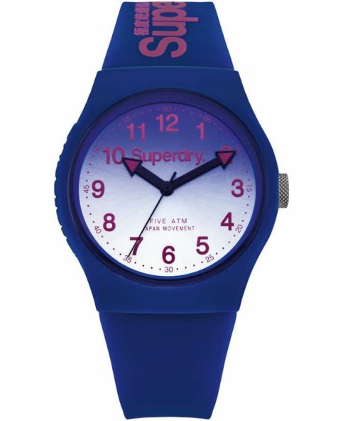 Unisex analog watch Superdry UrbanLaser SYG198UU - Blue silicone strap