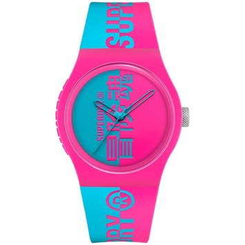 Superdry Urban Contrast Unisex Analogue Watch SYG346AUP - Blue and Pink Silicone Strap SYG346AUP SUPERDRY 49,90 €