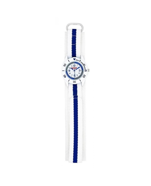 NASA BNA20007-005 Reloj educativo para niños - Correa de nailon blanca y azul