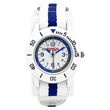 Edukacyjny zegarek dla dzieci NASA BNA20007-005 - biały i niebieski...