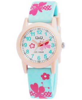 Zegarek dla dzieci Q&Q - różowy niebieski silikonowy pasek, wodoszc...