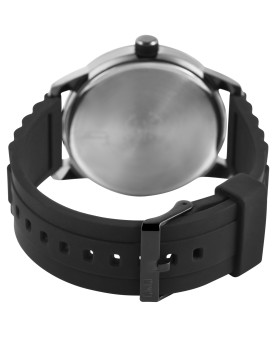 Q&Q herenhorloge met zwarte siliconen band, waterdicht tot 5 bar