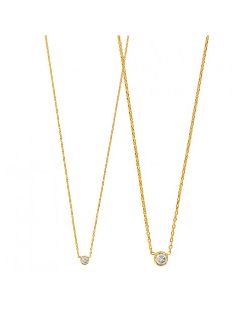Gold plated round necklace with zirconium oxide 327135 Laval 1878 49,90 €