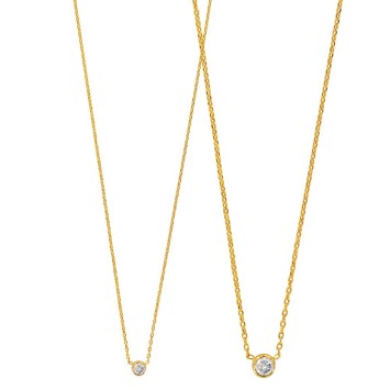 Gold plated round necklace with zirconium oxide 327135 Laval 1878 49,90 €
