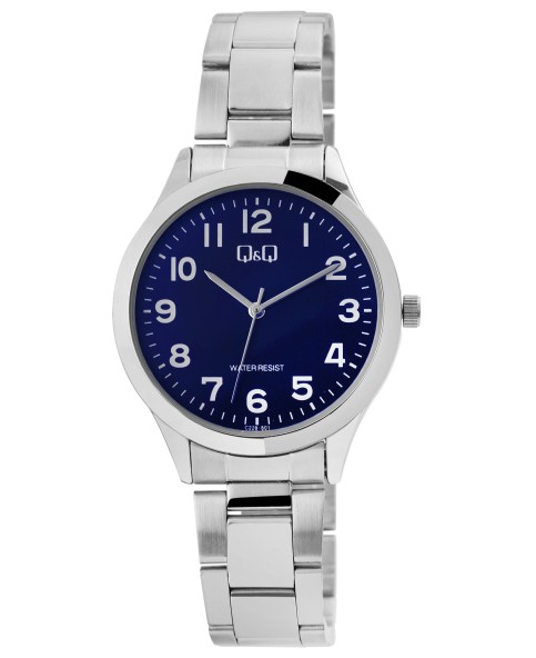 Q&Q heren quartz horloge van Citizen met zilveren Arabische cijfers Zwart, Zilver