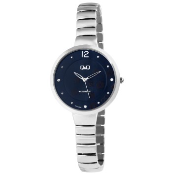 Reloj de cuarzo para mujer Q&Q de Citizen con brazalete de metal, 3 barras, plata/azul F611J212Y Q&Q 32,90 €
