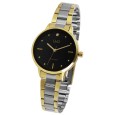 Q&Q Women's Watch by Citizen with Two-Tone Stainless Steel Strap, 3 Bar, Black Dial