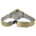 Q&Q women's watch by Citizen, gold-tone stainless steel bracelet and dial, black outline and hands