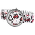 Donna Kelly women's watch with multicolored metal strap with heart motif