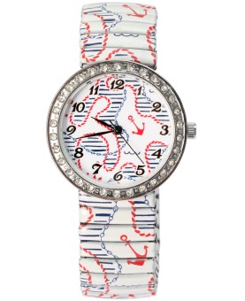 Donna Kelly women's watch with wrist strap, maritime anchor pattern...