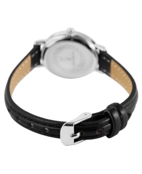 Excellanc Women's Watch White Dial and Black Leatherette Strap