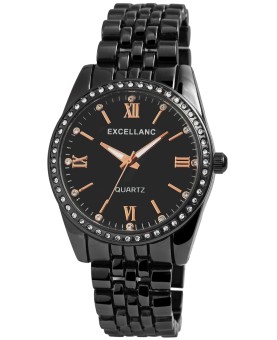 Excellanc women's watch with black link bracelet, Roman numerals, rhinestones 1800150-002 Excellanc 36,00 €
