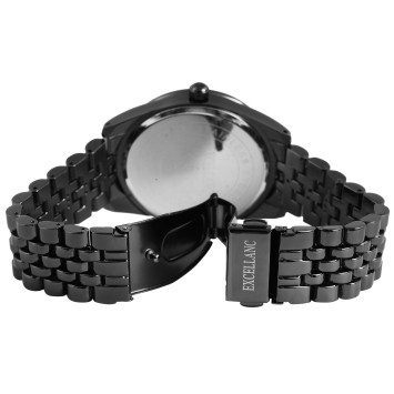Montre femme Excellanc avec bracelet à maillons noir, chiffres Romain, Strass 1800150-002 Excellanc 36,00 €