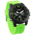 Raptor men's watch, analog and digital, with green rubber strap