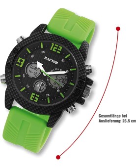 Raptor men's watch, analog and digital, with green rubber strap RA20312-005 Raptor Watches 49,95 €