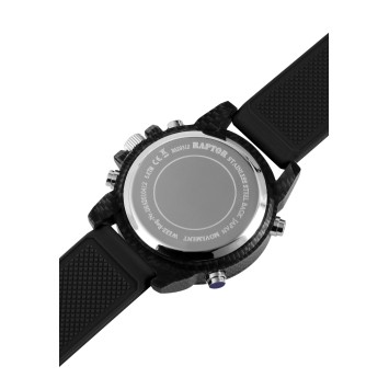 Męski zegarek Raptor, analogowy i cyfrowy, z czarnym gumowym paskiem