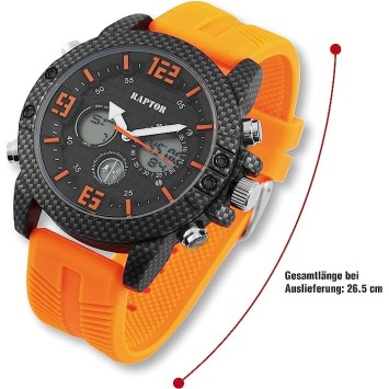 Montre RA20312-003 Raptor pour homme, analogique et numérique, avec bracelet en caoutchouc orange RA20312-003 Raptor Watches ...