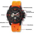 Męski zegarek Raptor, analogowy i cyfrowy, z pomarańczowym gumowym paskiem