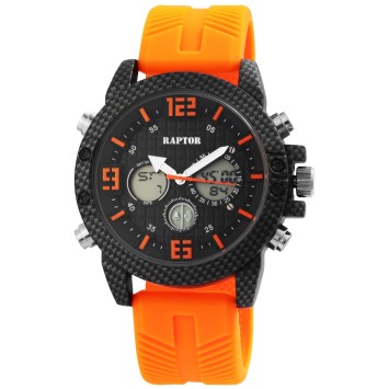 Reloj de hombre Raptor, analógico y digital, con correa de caucho naranja. RA20312-003 Raptor Watches 49,95 €