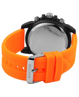 Orologio da uomo Raptor, analogico e digitale, con cinturino in caucciù arancione