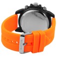 Raptor men's watch, analog and digital, with orange rubber strap