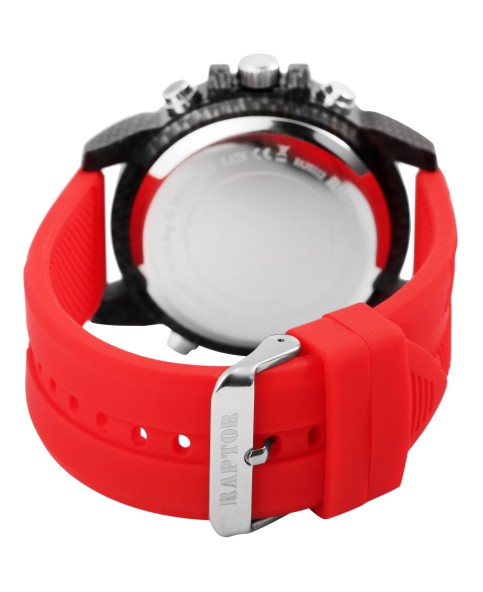 Orologio da uomo Raptor, analogico e digitale, con cinturino in caucciù rosso