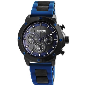 Montre homme RAPTOR LIMITED RA20246-004 avec mouvement multifonction et bracelet en silicone bleu RA20246-004 Raptor Watches ...