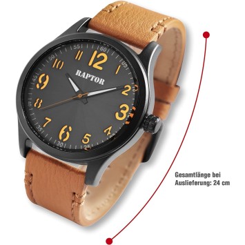 Montre Raptor RA20292-004 pour homme avec bracelet en cuir véritable marron clair RA20292-004 Raptor Watches 49,95 €