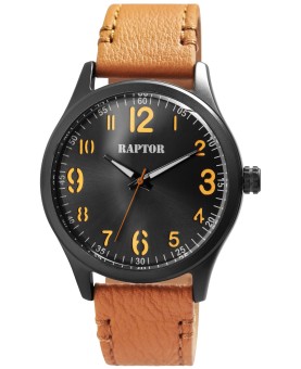Męski zegarek Raptor z brązowym paskiem z prawdziwej skóry