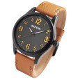 Raptor men's watch with tan genuine leather strap