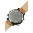 Męski zegarek Raptor z jasnobrązowym paskiem z prawdziwej skóry, wyświetlacz analogowo-cyfrowy