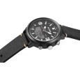 Raptor Men's Watch with Black Genuine Leather Strap, Analog/Digital Display