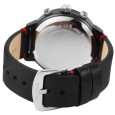 Montre Raptor RA20311-003 pour homme avec bracelet en cuir véritable noir et rouge, affichage analogique/numérique