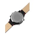 Montre Raptor RA20311-003 pour homme avec bracelet en cuir véritable noir et rouge, affichage analogique/numérique