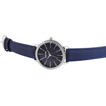 Montre Raptor RA10176-002 "Brilliance" pour femme avec bracelet en cuir véritable bleu et strass scintillants RA10176-002 Rap...