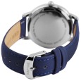 Raptor women's watch with blue genuine leather strap and sparkling rhinestones