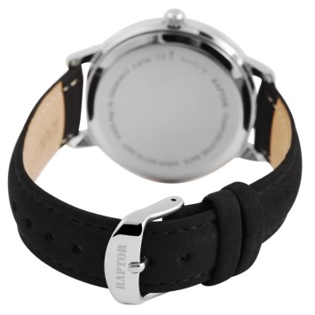 Montre Raptor RA10176-003 "Brilliance" pour femme avec bracelet en cuir véritable noir et strass scintillants RA10176-003 Rap...