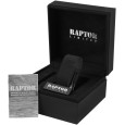 Montre Raptor RA10001-004 pour femme, bracelet maille en acier inoxydable anthracite, cadran noir et doré rose